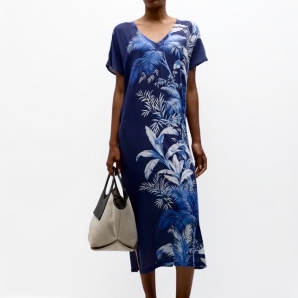 Tommy Bahama Palmera Isle Cover-Up Caftan - Picture 3 of 15